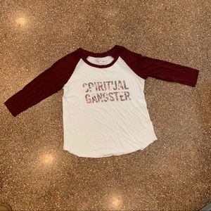 Spiritual Gangster Baseball Tee, M